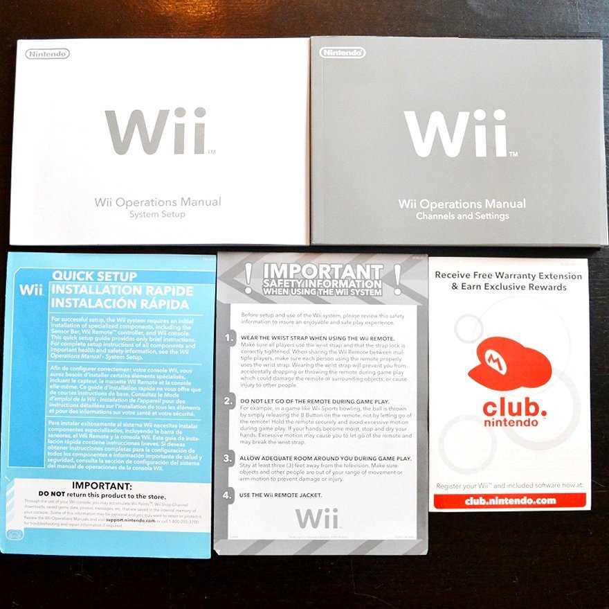 wii game instruction manuals