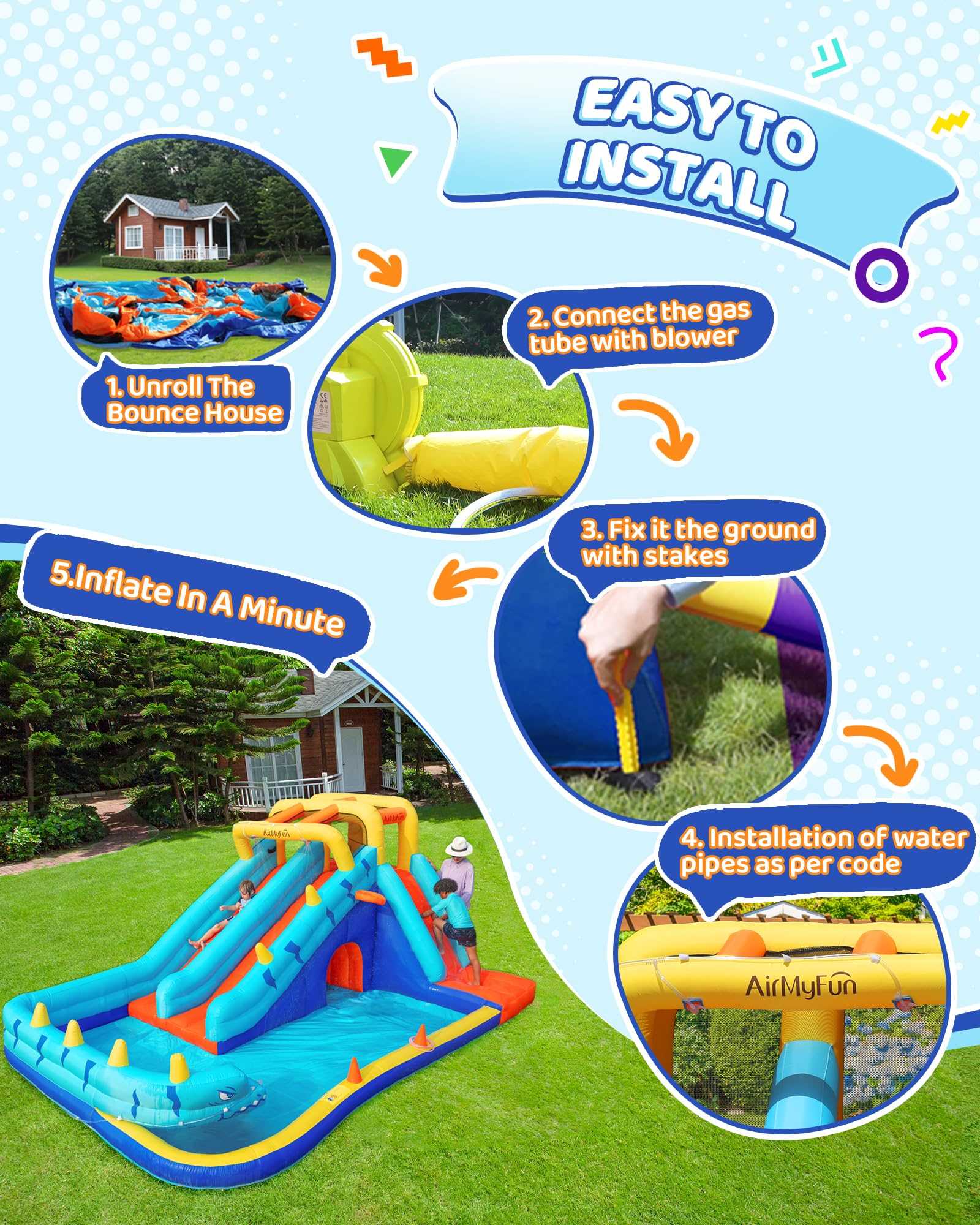 my first water slide splash and slide instruction manual