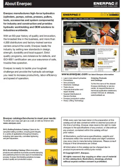 enerpac zu4 instruction manual