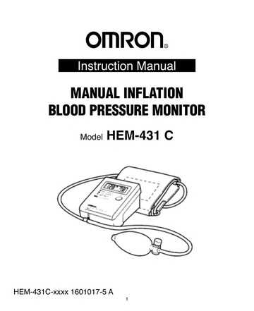 omron hem 431c instruction manual