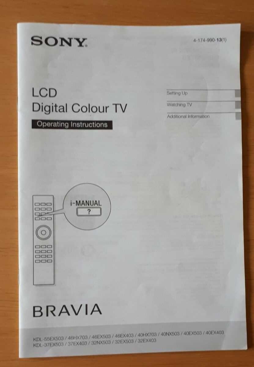 sony bravia tv instruction manual