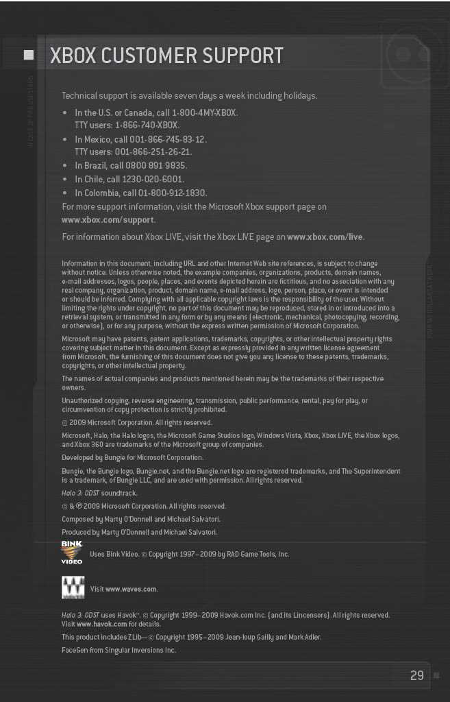 halo 3 odst instruction manual