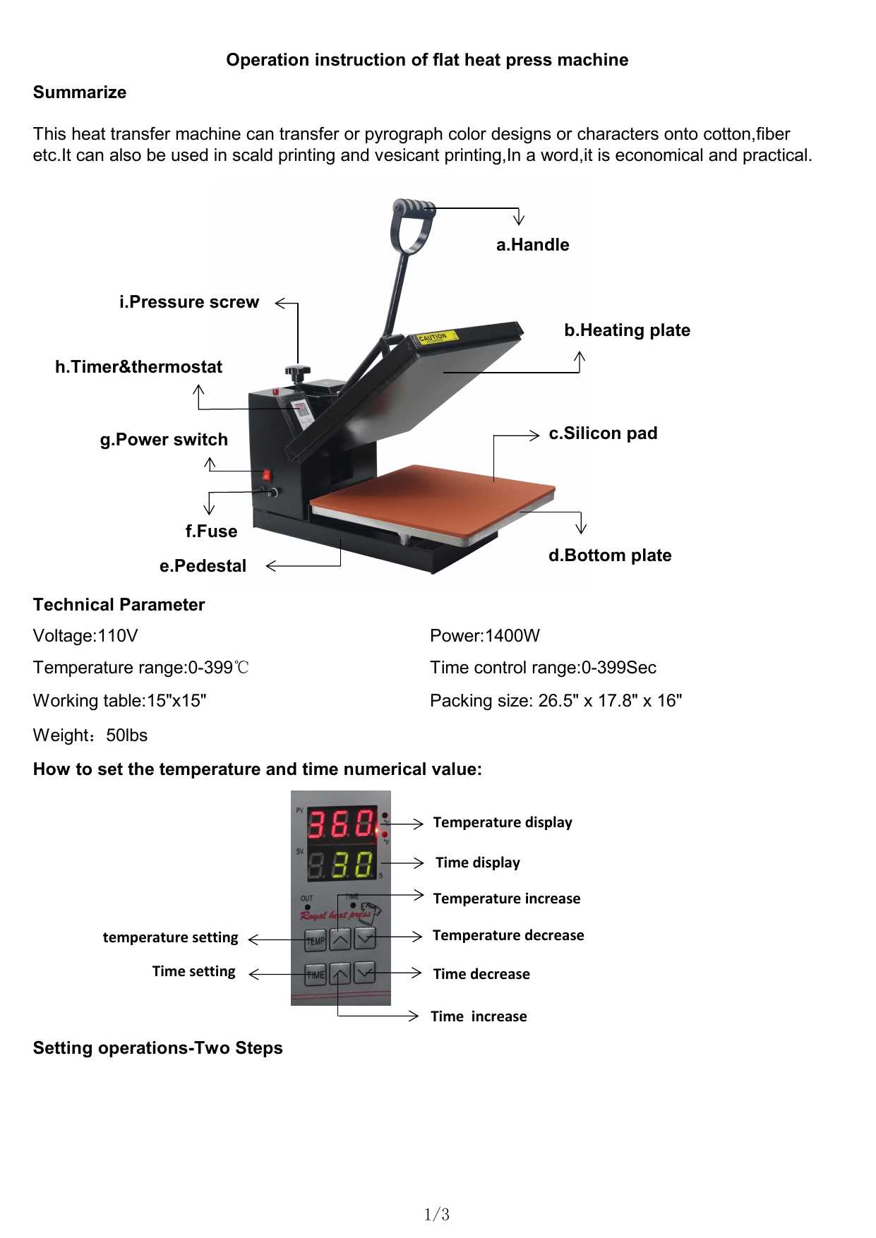 heat press instruction manual