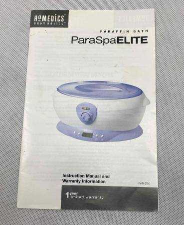 homedics paraffin bath instruction manual