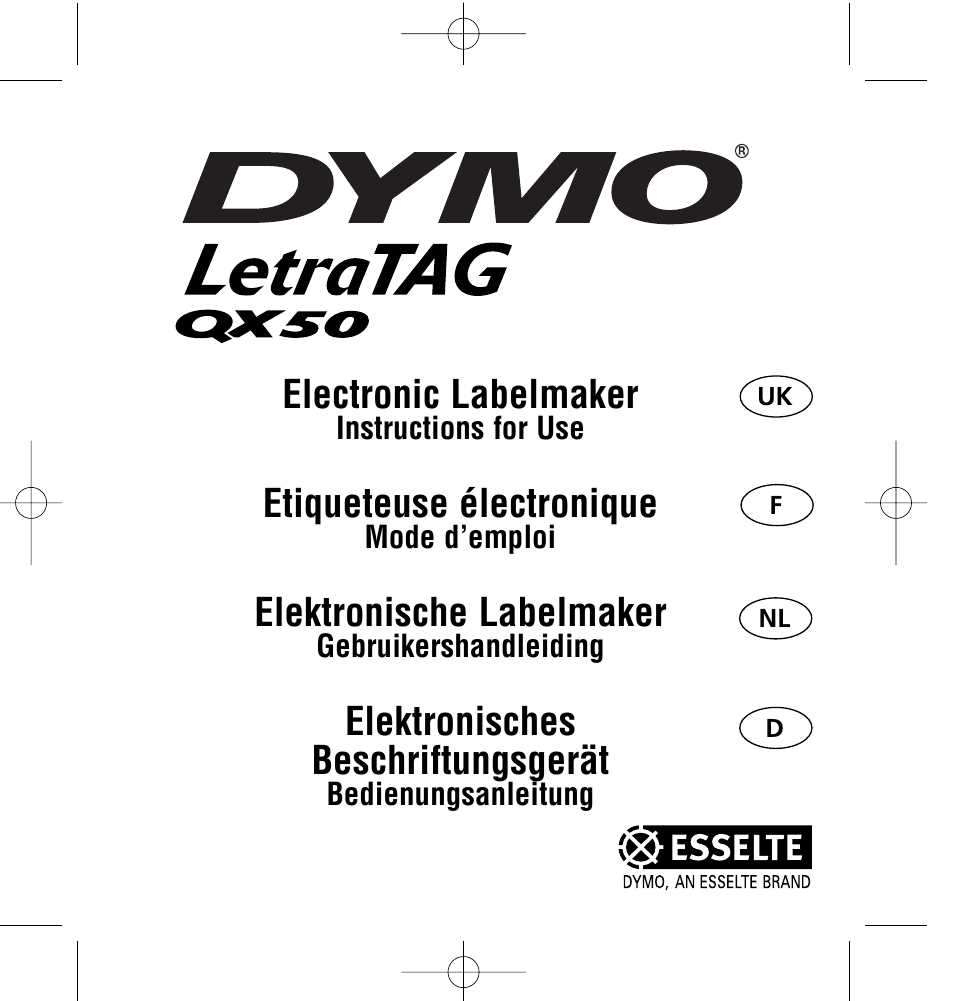 dymo letratag 2000 instruction manual