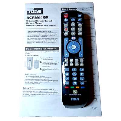 instruction manual rca universal remote codes