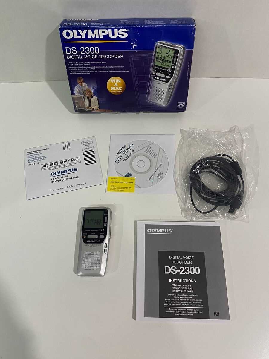 olympus digital voice recorder ds 2300 instruction manual