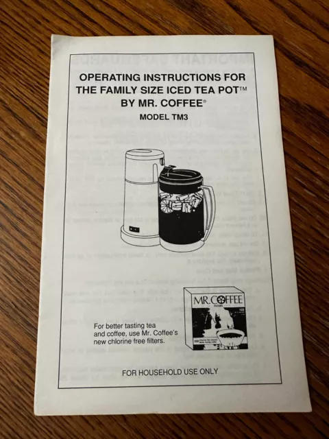 the iced tea pot by mr. coffee instruction manual