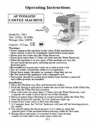 instruction manual for bunn coffee makers