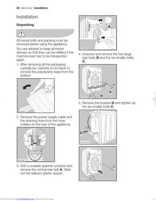 instruction manual for electrolux washing machine