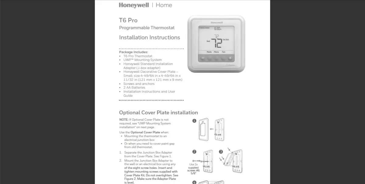 instruction manual for honeywell home thermostat