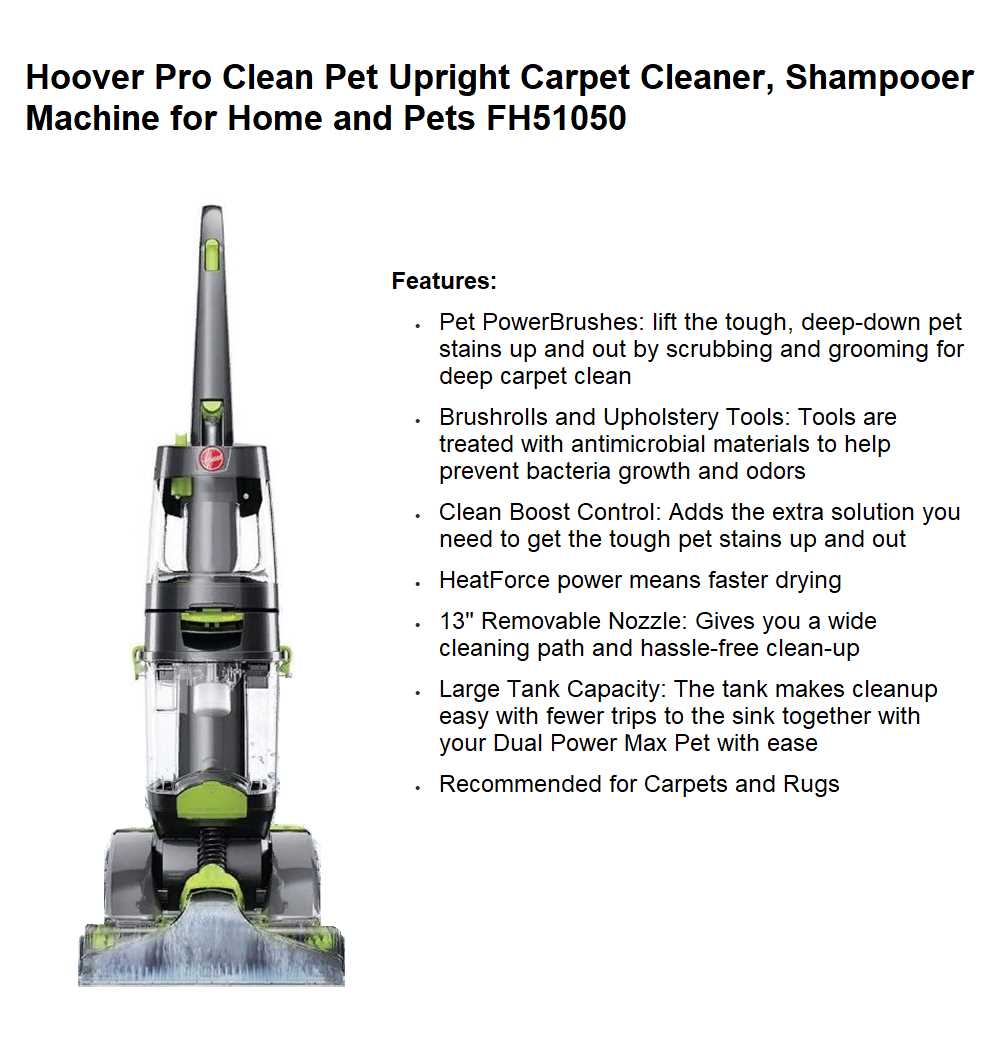 instruction manual for hoover carpet cleaner