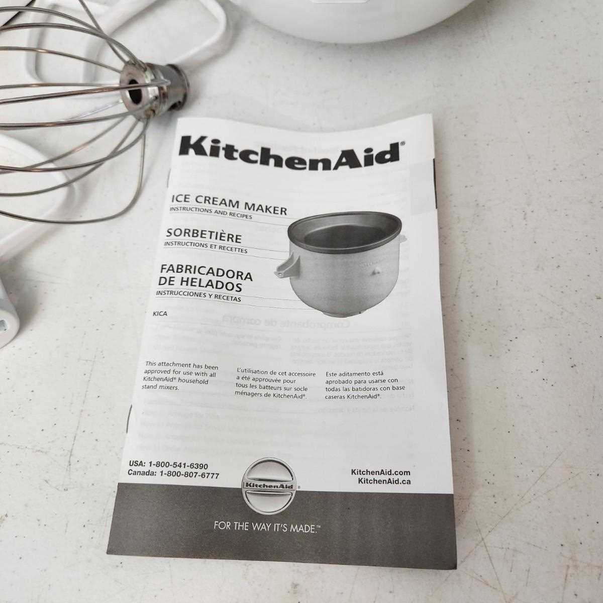 instruction manual for kitchenaid ice cream maker