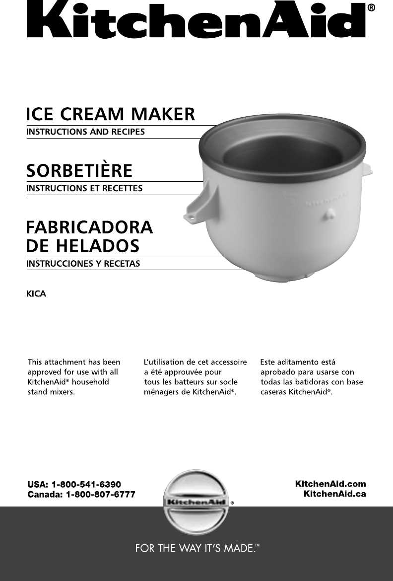 instruction manual for kitchenaid ice cream maker