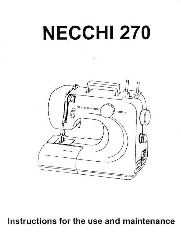 instruction manual for necchi sewing machine