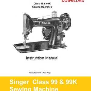 instruction manual for old singer sewing machine