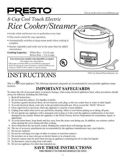 instruction manual for presto pressure canner