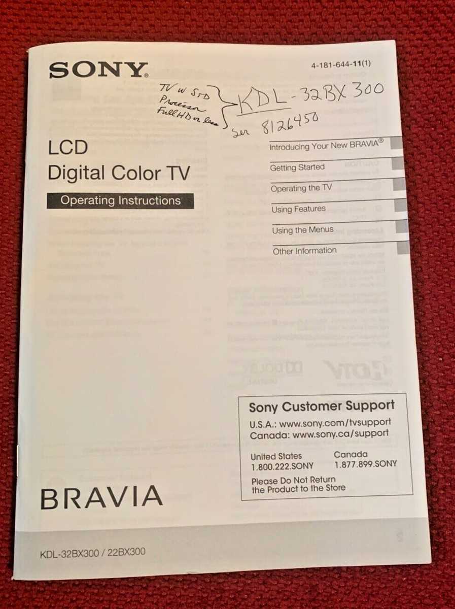 instruction manual for sony bravia tv