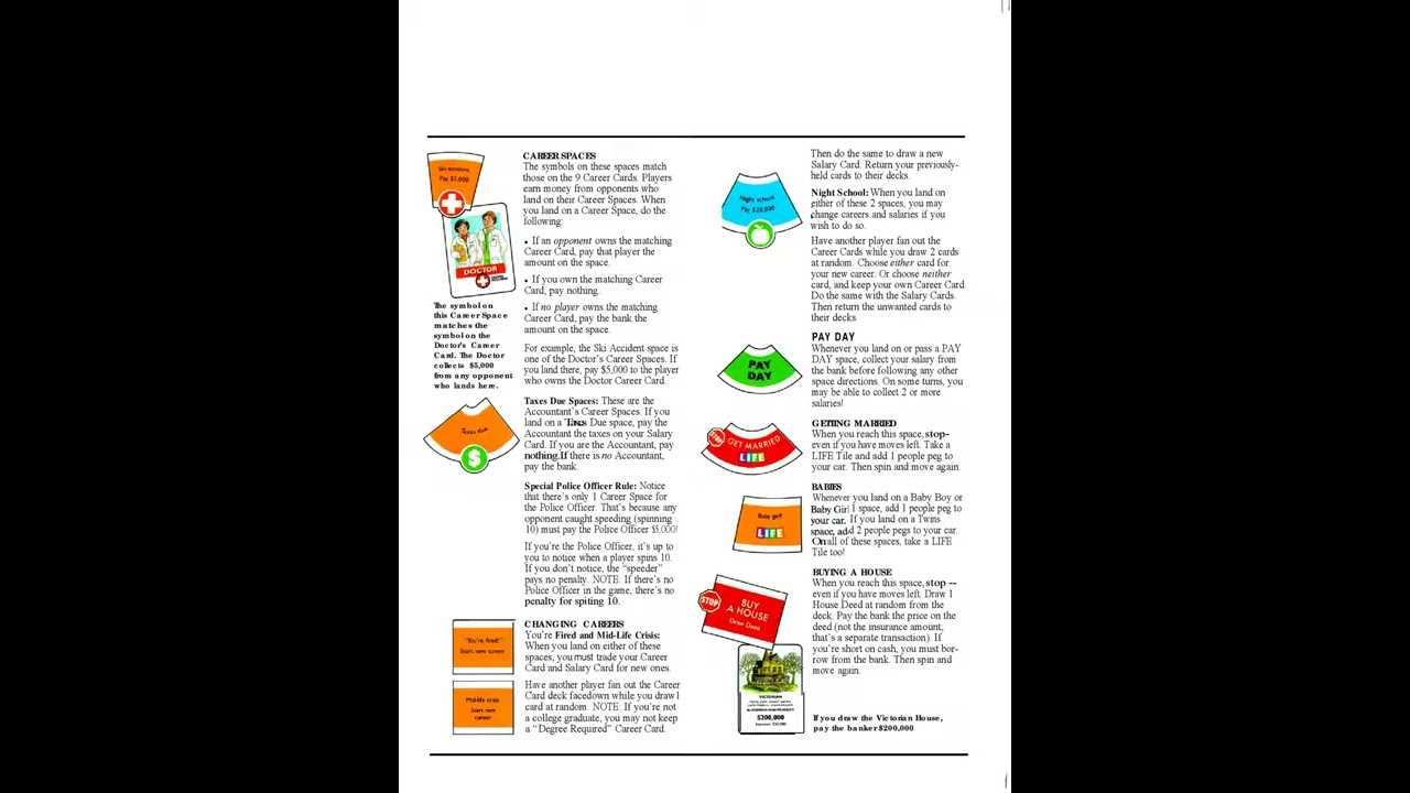 instruction manual the game of life rules