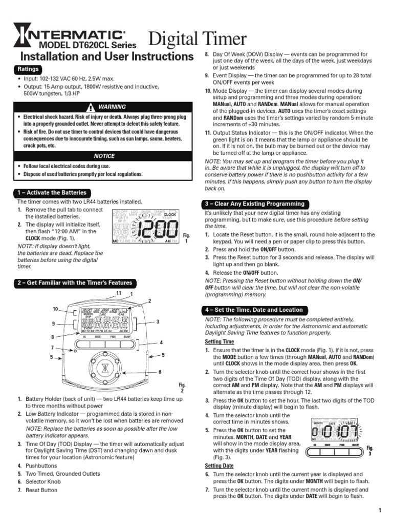 intermatic manual timer instructions