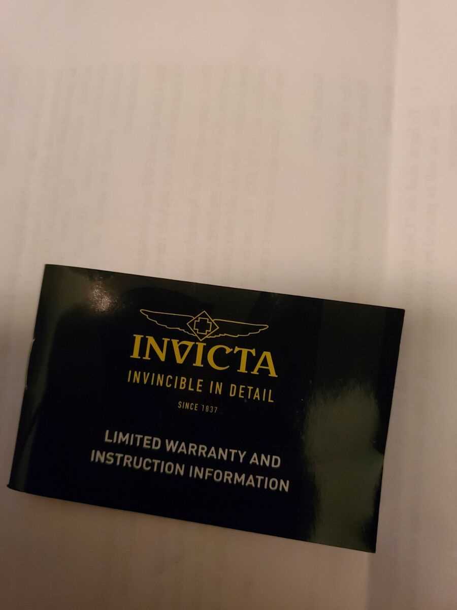 invicta watch instruction manual