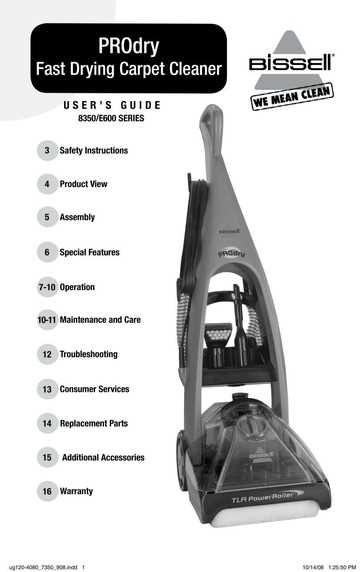 bissell carpet cleaner instructions manual