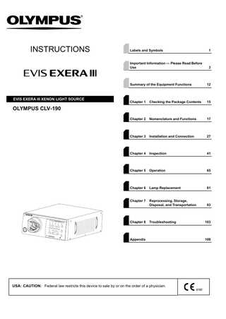 olympus cv 190 instruction manual