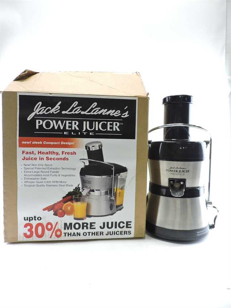 jack lalanne power juicer elite instruction manual