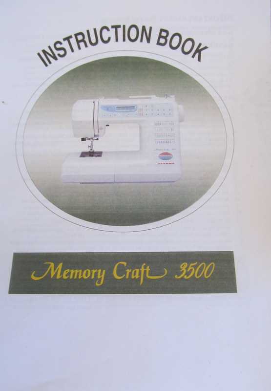 janome memory craft 3500 instruction manual