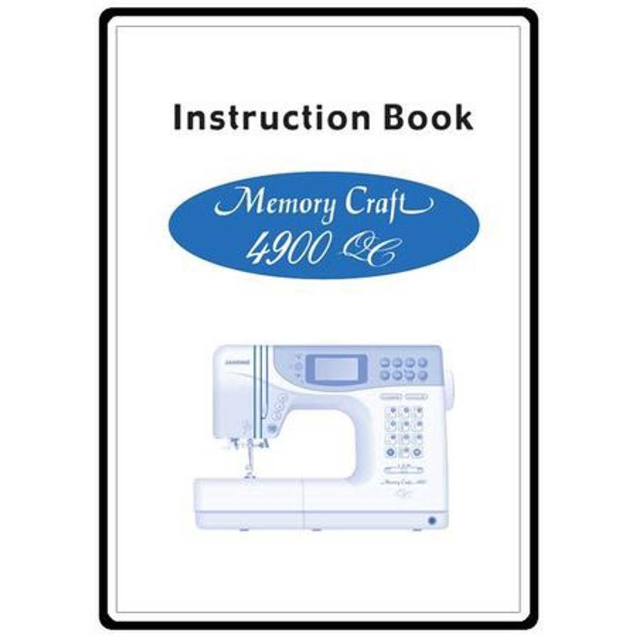 janome memory craft 4900 instruction manual