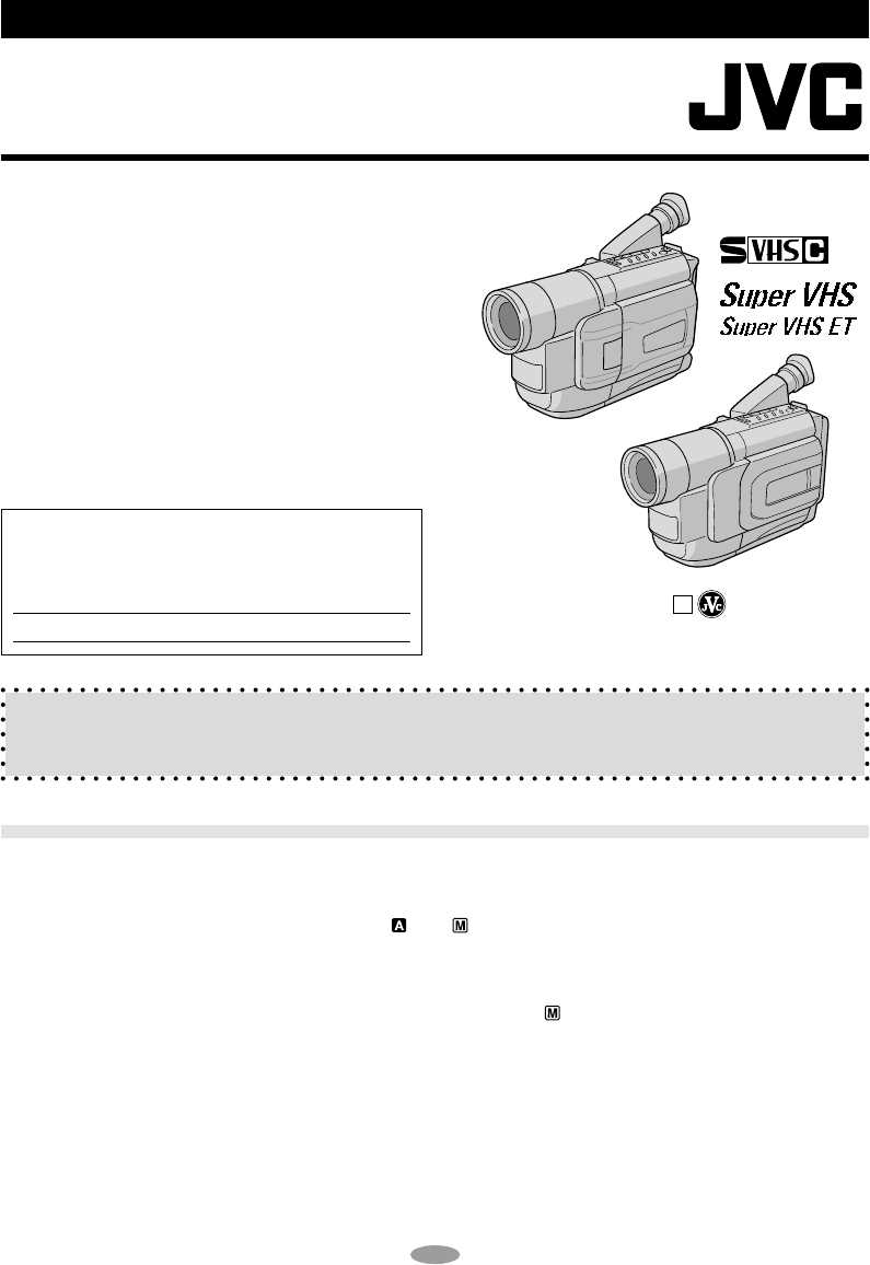 jvc camcorder instruction manual