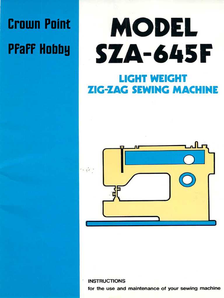 pfaff sewing machine instruction manual