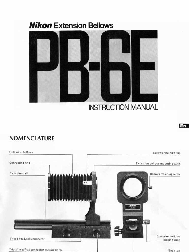 nikon pb 4 bellows instruction manual