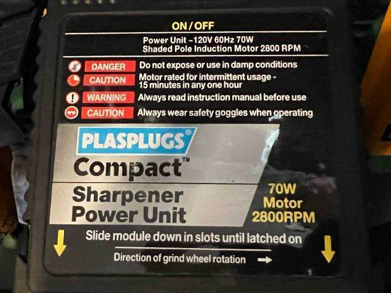 plasplugs drill sharpener instruction manual