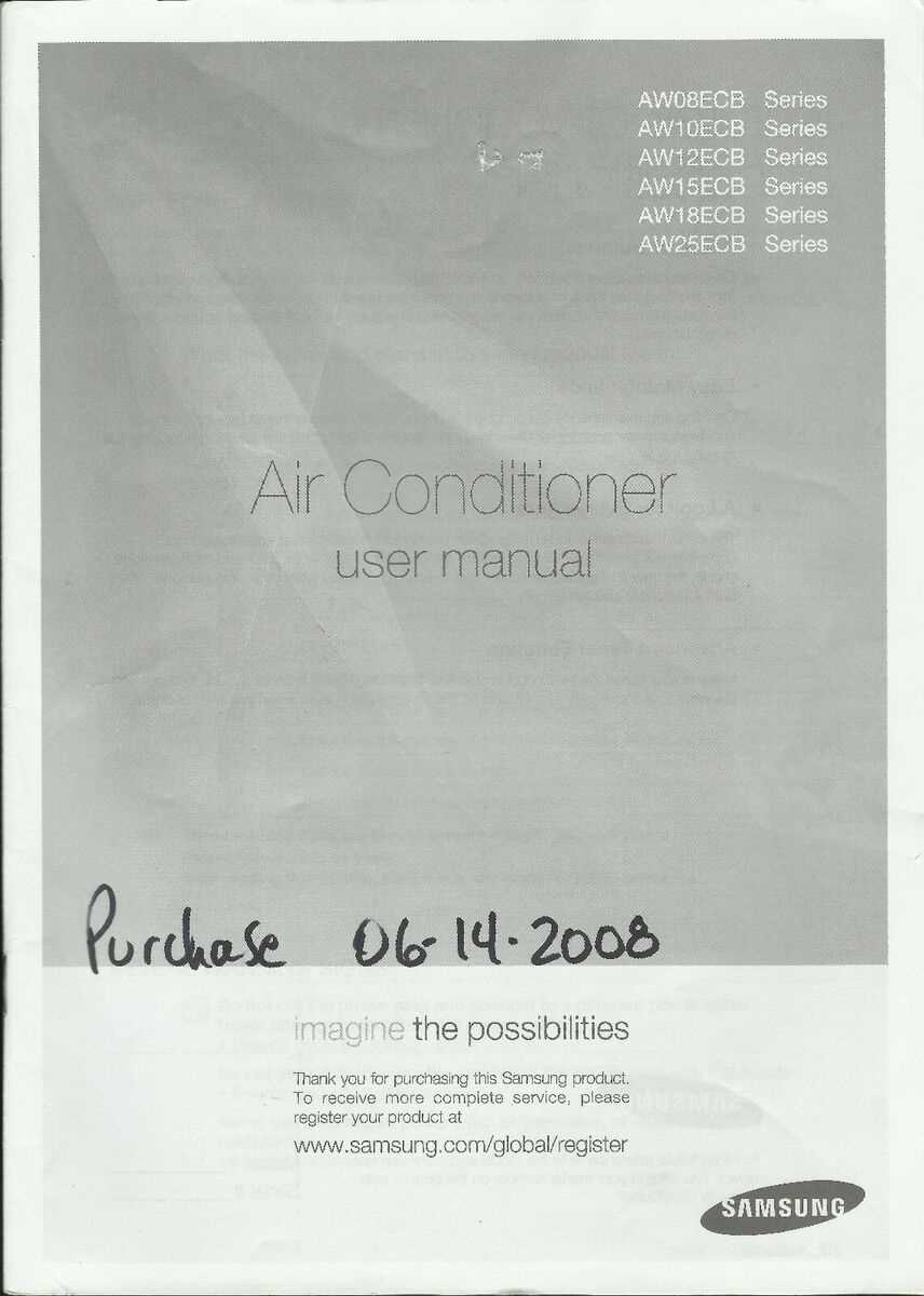 samsung air conditioner instruction manual