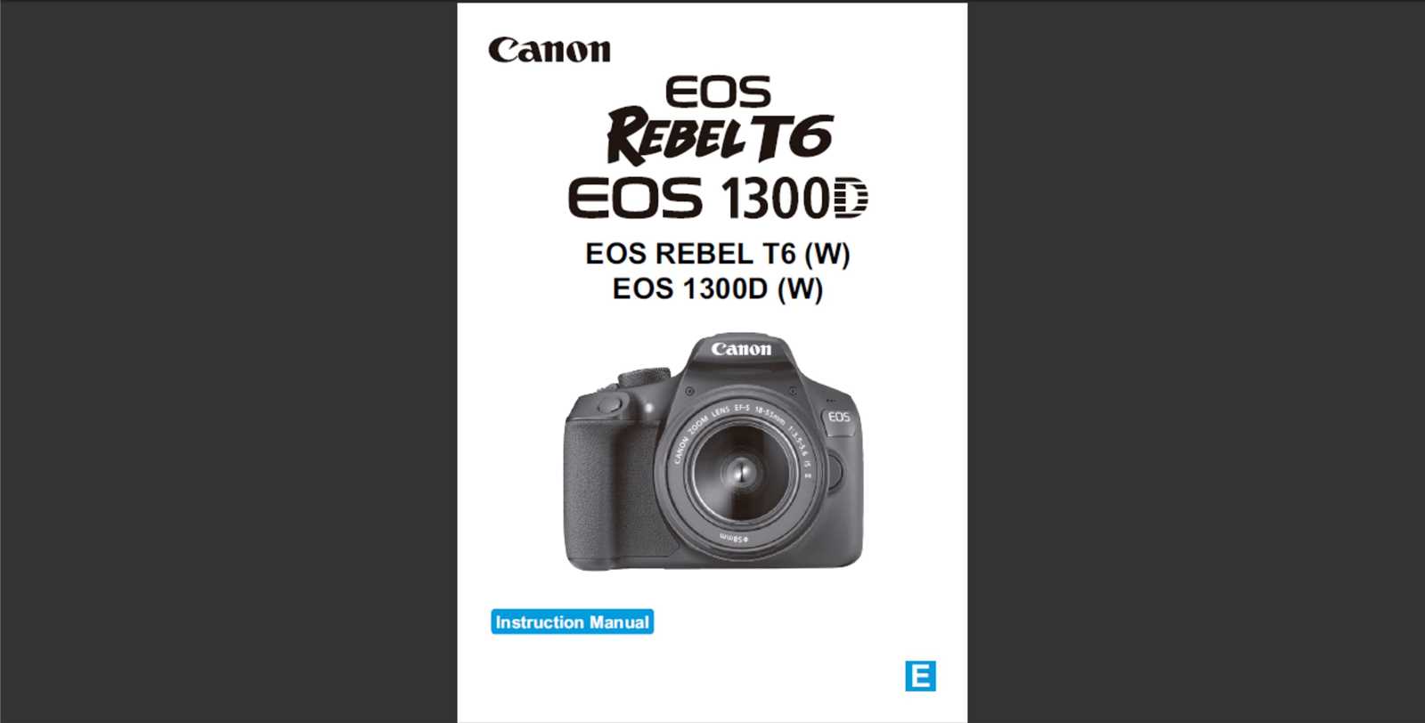 canon t6 instruction manual