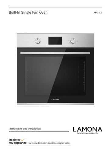 lamona oven instruction manual