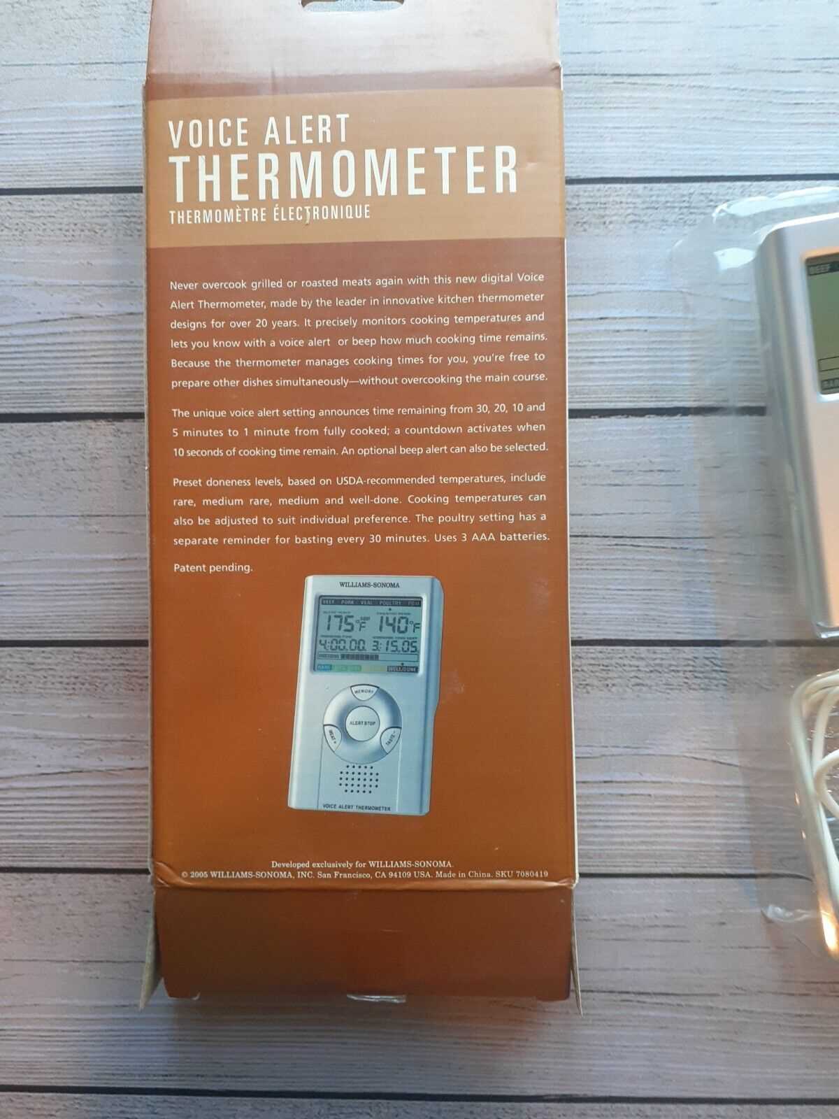 williams sonoma remote thermometer instruction manual