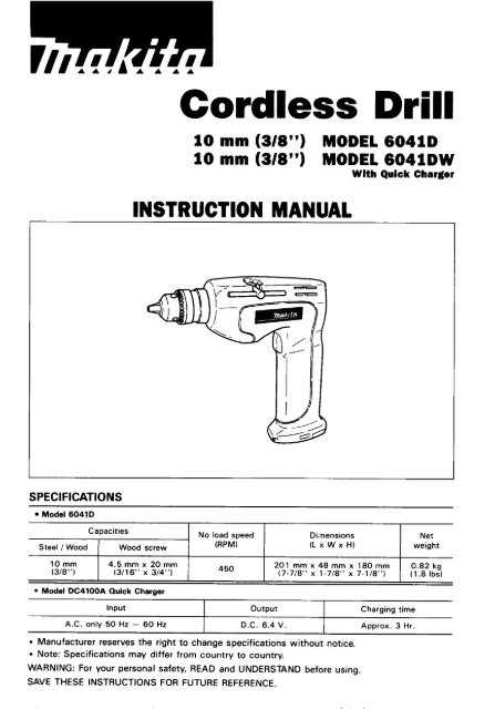 makita drill instruction manual