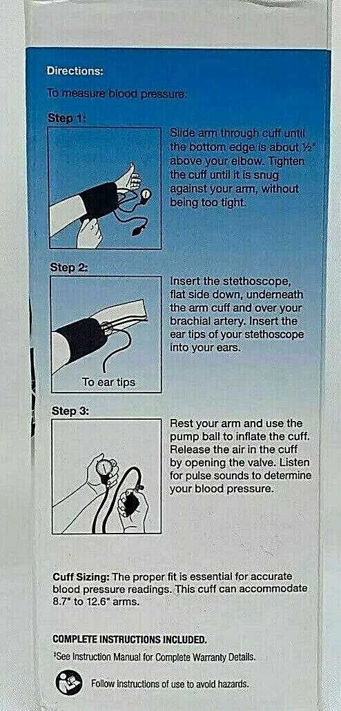 manual blood pressure instructions