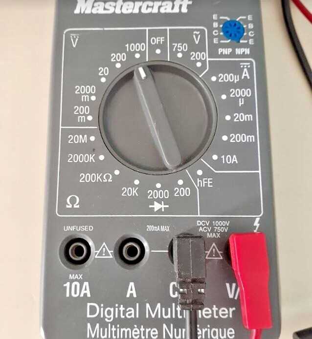 mastercraft digital multimeter instruction manual