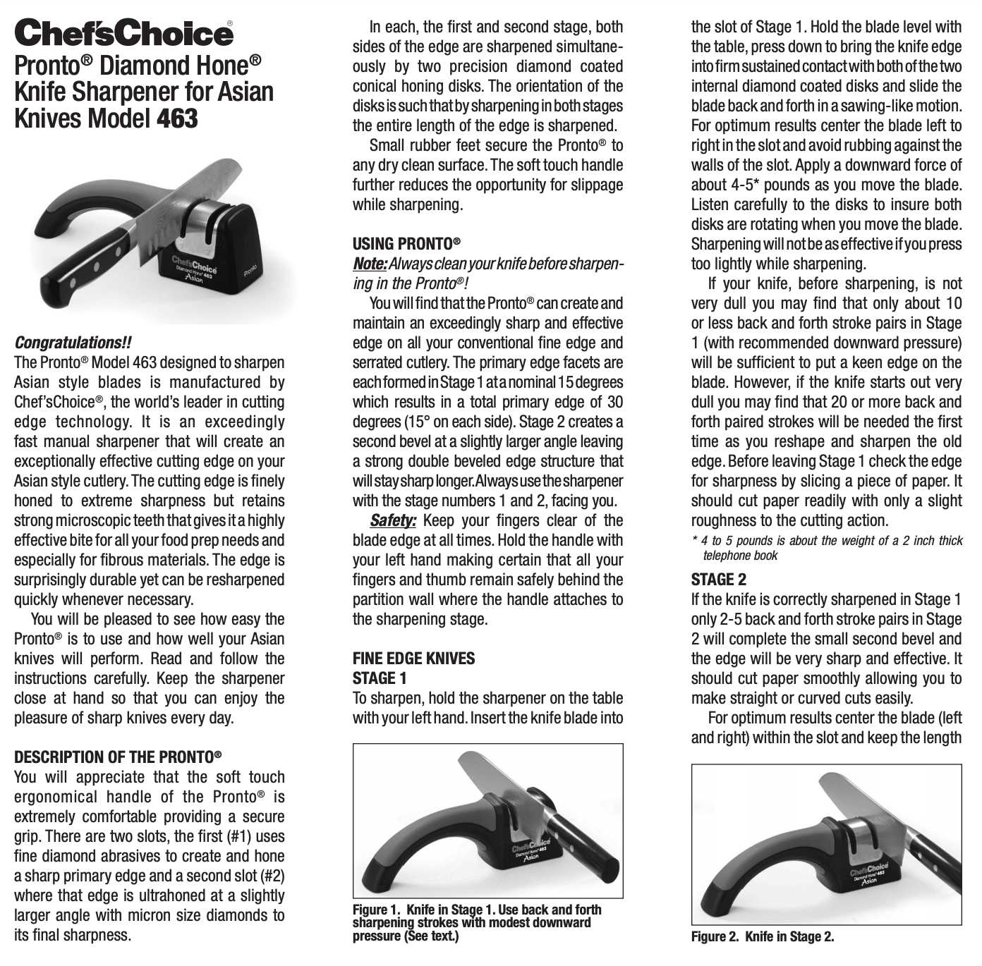 chefs choice 300 instruction manual