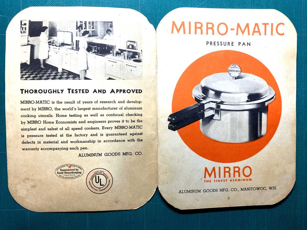 mirro matic pressure canner instruction manual