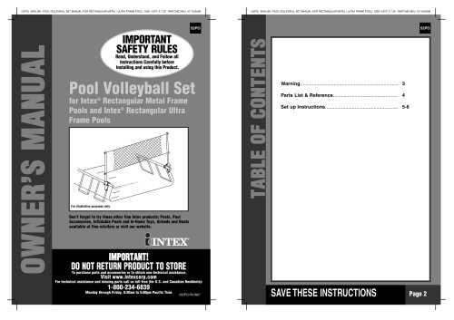 intex easy set pool instruction manual