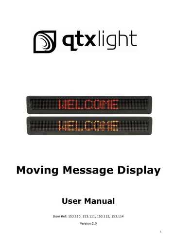 moving message sign instruction manual