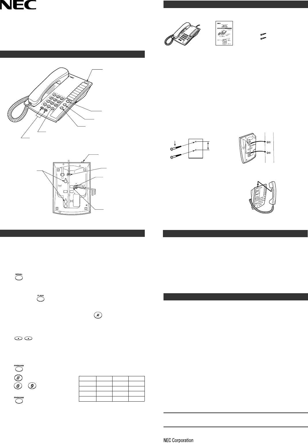 nec phone instructions manual