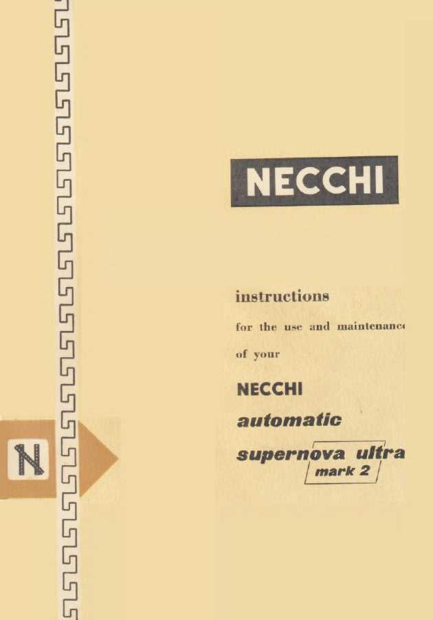 necchi supernova instruction manual