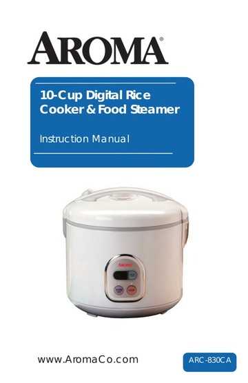 aroma digital rice cooker instruction manual