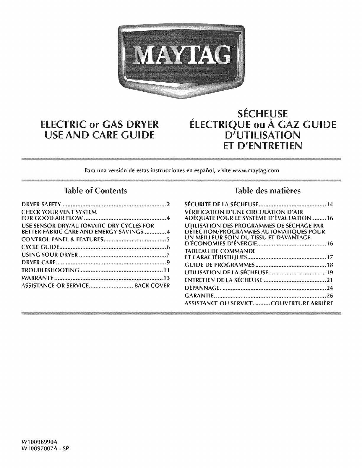 maytag bravos xl instruction manual