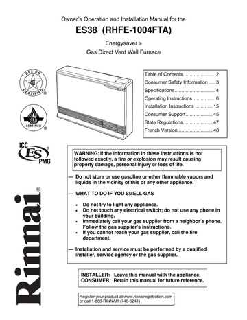 rinnai energysaver 556ftr instruction manual